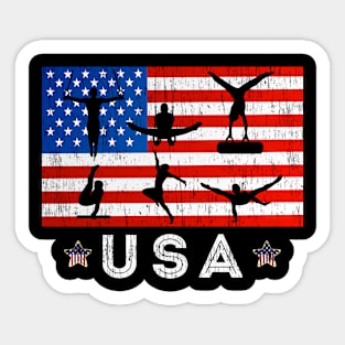 Patriotic Sports Gift American USA Flag Boys & Girls Gymnastics Sticker